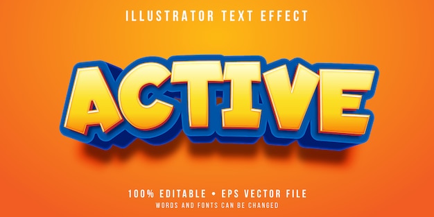 Editable text effect - active cartoon style