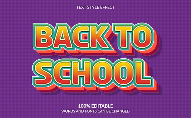 Editable Text Effect, Back To School Text Style