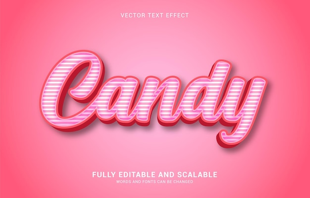 Editable text effect Candy style