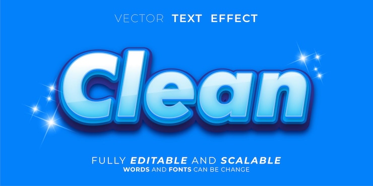 Vector editable text effect clean 3d style illustrations
