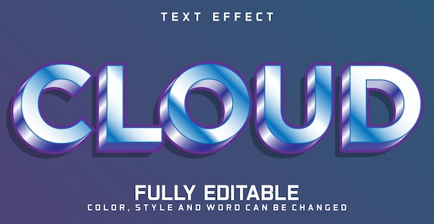 Editable text effect Cloud text style theme