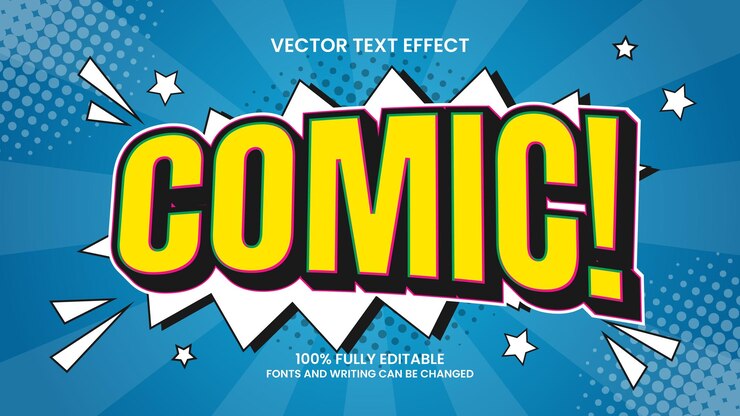 Vector editable text effect comic