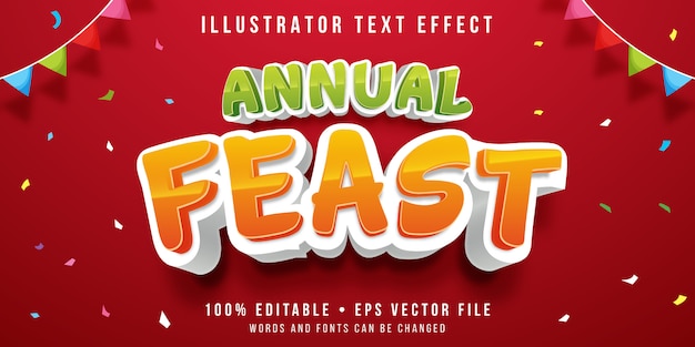 editable text effect - feast style