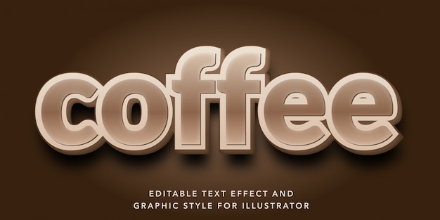 Editable text effect for coffee text style