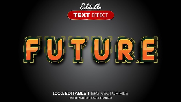 editable text effect future theme