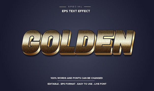 Editable text effect golden style