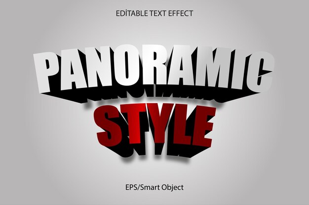 editable text effect gray background panoramic style text