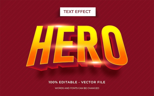 Editable text effect Hero text effect