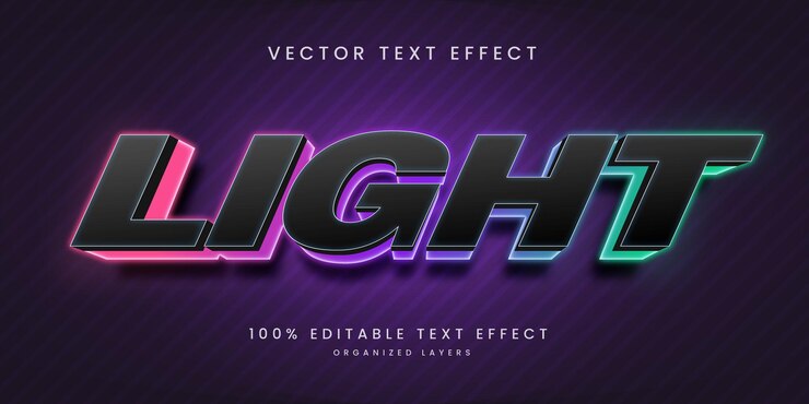 Vector editable text effect in light style