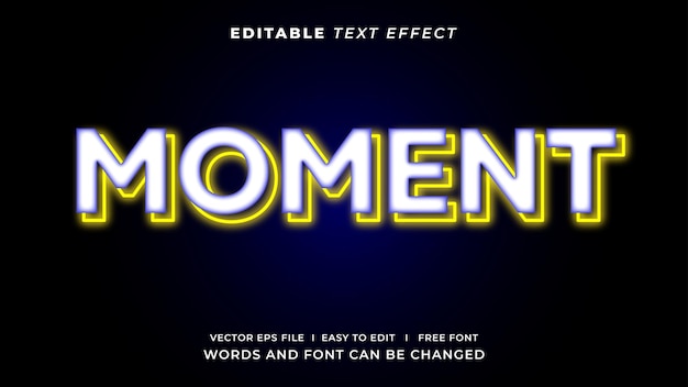 Editable text effect in neon light style