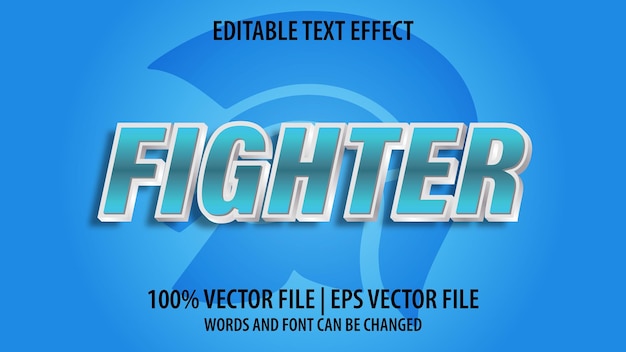 editable text effect modern 3d fighter and minimal font style