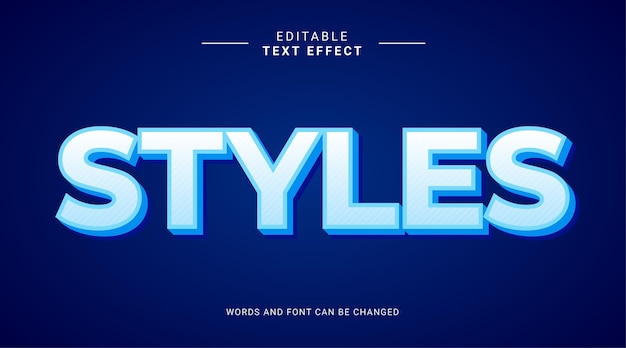editable text effect modern bold style styles blue sky color