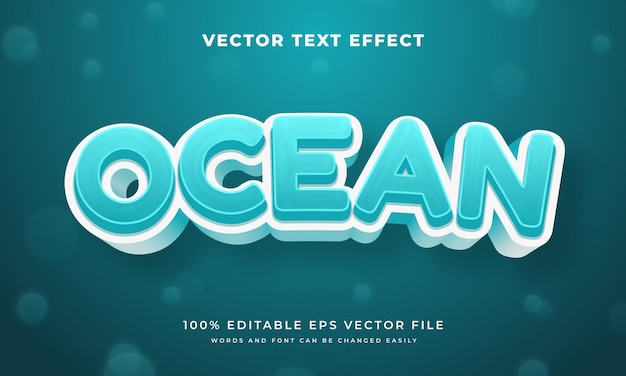 Editable text effect Ocean water text style