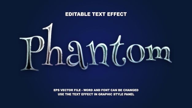 Editable Text Effect Phantom 3D Vector Template