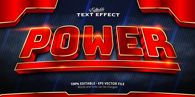 Editable text effect, Power text