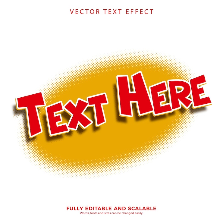Vector editable text effect red text style