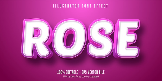 Editable text effect - rose pink style