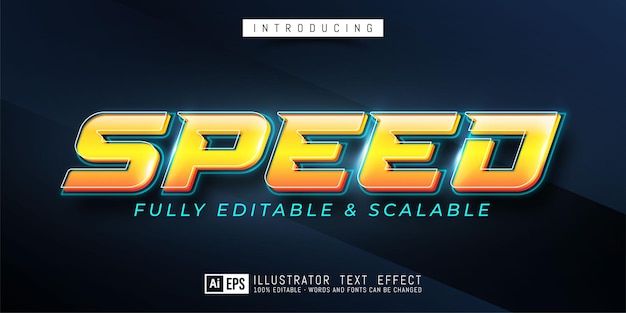 Editable text effect Speed, fast effect font style concept