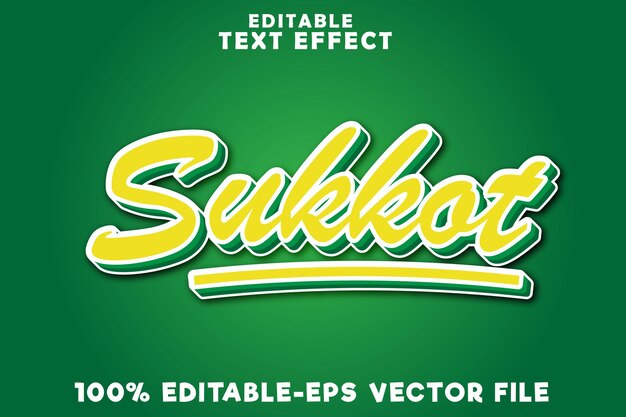 Editable text effect sukkot with simple latin modern style