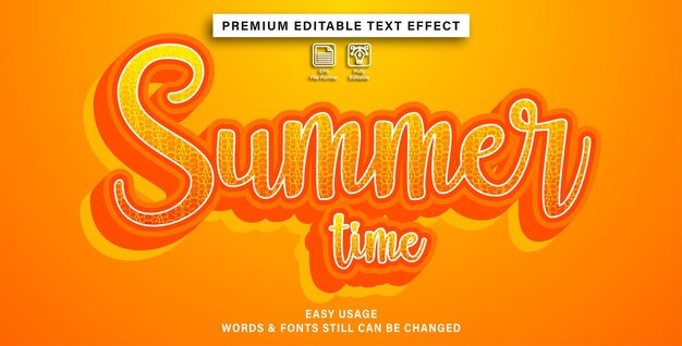 Editable text effect summer time