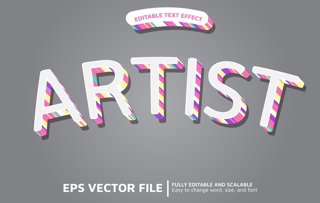 Editable Text Effect with Colorful Shading Style