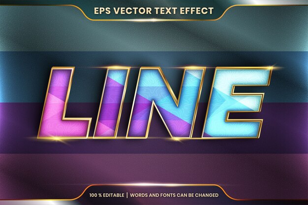editable text effect with line word