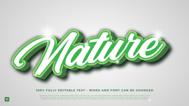 Editable text effect with nature theme