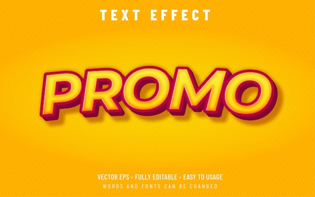 Editable text effect with promo text