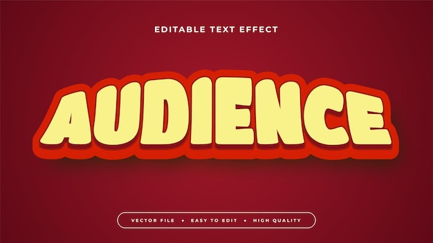 Editable text effect Yellow audience on red background