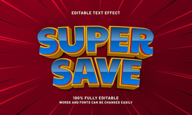 editable text effects with a hero and power theme