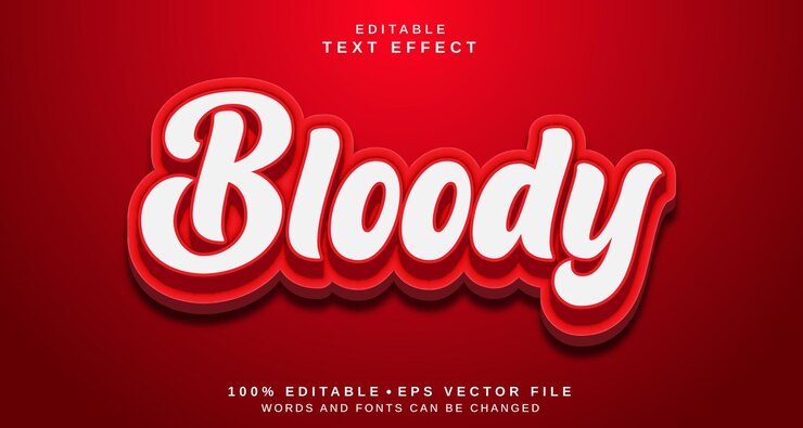 Vector editable text style effect bloody text style theme