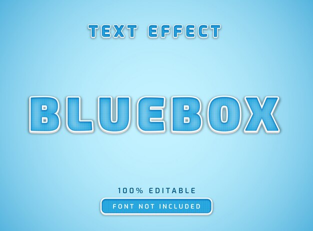 Editable text style effect blue box