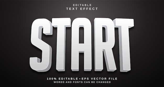 Editable text style effect Start text style theme