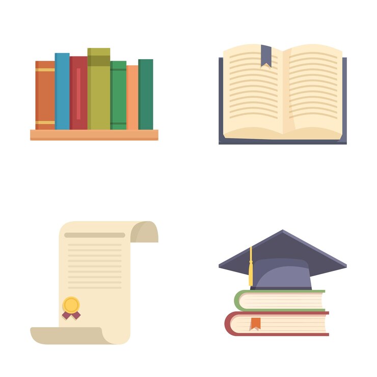 Vector education and knowledge icons set