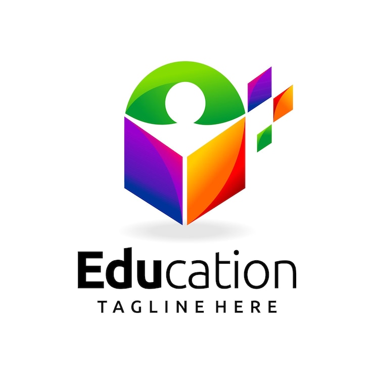 Vector education logo with kid concept