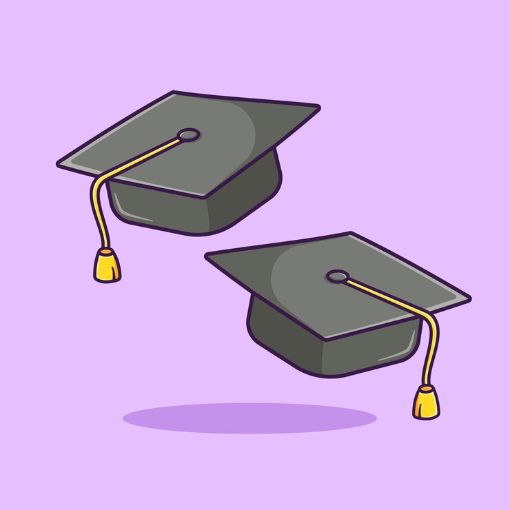Vector educational graduation cap illustrator cartoon vector icon isolated