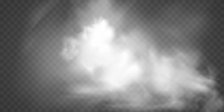 Vector efek khusus transparan terisolasi kabut atau asap latar belakang kabut atau asap awan vektor putih