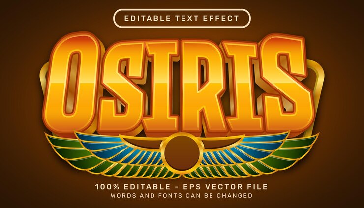 Efek teks 3D ossiris dan efek teks yang dapat diedit