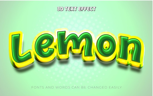 Efek Teks 3D yang Dapat Diedit Gaya Lemon