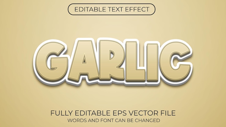 Vector efek teks bawang putih