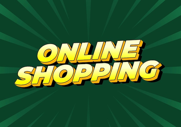 Efek Teks belanja Online dalam gaya 3D dengan warna modern