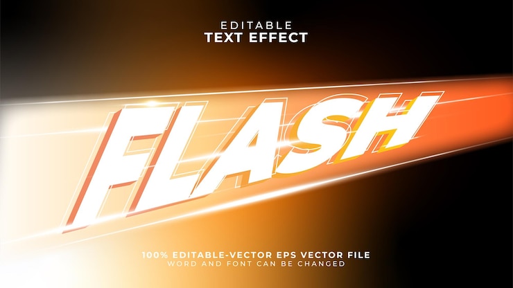 Vector efek teks bisa diedit flash