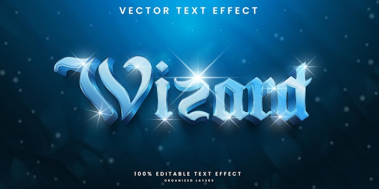 Vector efek teks bisa diedit penyihir