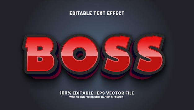 Efek teks Boss yang dapat diedit warna-warni gaya 3D