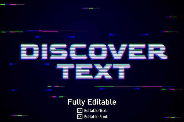 Efek teks Glitch futuristik untuk teks video game untuk efek teks glitch cyberpunk yang bisa diedit