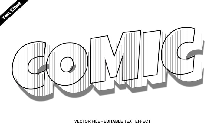 Vector efek teks komik