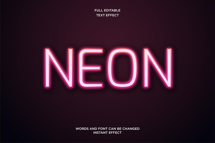 Efek Teks Neon yang Bisa Diedit untuk Teks Kafe Lampu Neon Klub Neon