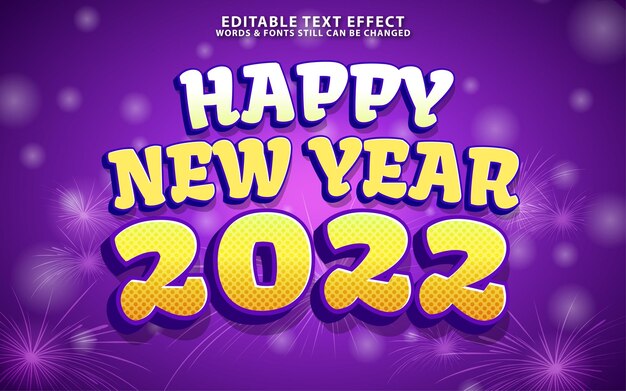Efek teks selamat tahun baru yang dapat diedit