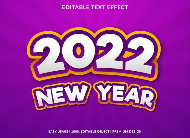 Efek teks tahun baru 2022 yang dapat diedit dengan gaya abstrak dan premium untuk logo dan merek bisnis