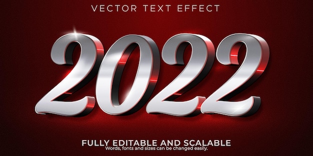 Efek teks Tahun Baru dan Natal yang bisa diedit, gaya jenis huruf 3D 2022
